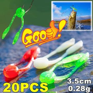 NALANILI 20PCS 35cm Mồi câu mềm Chuyên nghiệp TPE Mồi câu cá Dụng cụ câu cá Nhiều màu sắc Mồi câu cá nhỏ Câu cá mùa đông
