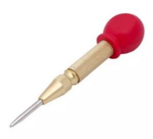 เหล็กเจาะนําศูนย์ เหล็ก ปากกาตอกนําศูนย์ กดลงชิ้นงาน แบบอัตโนมัติ แบบมีด้ามกด สปริงภายใน ใช้กดนําเจาะ เหล็ก ไม้