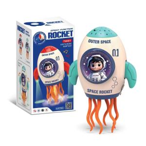 【SG Stock】Electric Spray Dancing Space Rocket Toy with Lights and Music for Kids