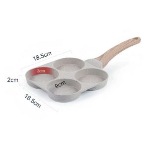 BESTOUR Omelet Non-Stick Pancake Pan Cooker Mold 4 Holes Flat Bottom Pan  Thickened Frying Pan Gas Stove