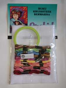 Paket Sulam Strimin Set Pemidangan/Hoop kayu/Plastik Embroidery Kit Murah Lengkap dgn Buku DIY Craft