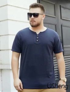 8XL Big Size T-Shirt for Men Crew Neck Stretch Polo Plus Size Short Sleeve Tops