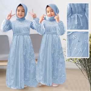 Gamis adila kid / 3-12 Tahun / Gamis anak / Gamis Kondangan Anak / Busana Muslim Pakaian Anak Perempuan