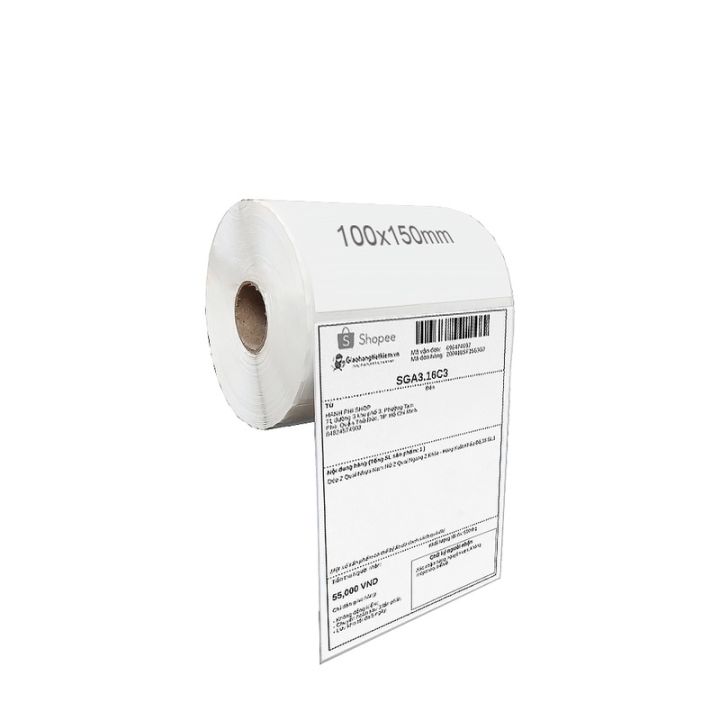 Giấy in đơn hàng shoppe TMDT in tem dán sản phẩm giao hàng khổ chuẩn A6 ...