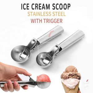 Stainless Steel Ice Cream Scoooper Big Heavy Duty Cookie Dough Transper Scoop Kitchen Essentials