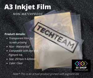 Inkjet Film Acetate Positive Clear A3 Non-Waterproof 20 sheets for Screen Printing Silkscreen