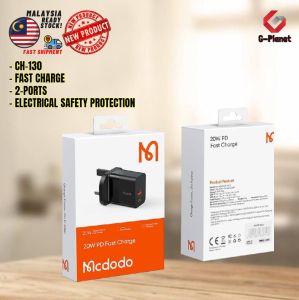 Mcdodo CH-130 20W PD+QC Fast Charger Dual Output UK Plug Charger 2-Port Fast Charger 20W UK Charger CH-1301 Charger Set