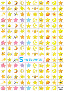 Sticker khen thưởng NGÔI SAO tờ A4 - 159 Stick - SP3