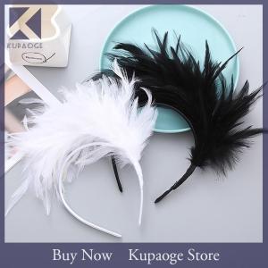 [Kupaoge] ที่คาดผมขนนกสีสันสดใสของมาร์ดิกราส์เครื่องประดับผมสำหรับงานปาร์ตี้ของผู้ใหญ่