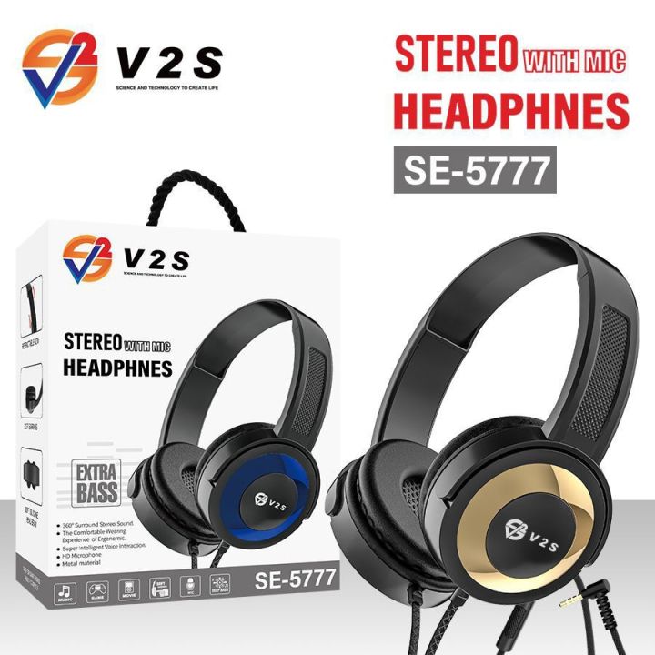 V2S SE5777 Foldable Adjustable Wired Stereo Headphone