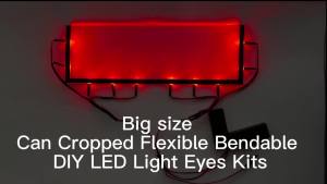 Large Rectangular Flexible Bendable Led Eyes Kits for DIY Cosplay Shine Eye Modified Mask Helmet Halloween Accessories Gifts