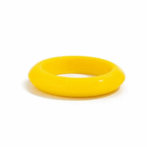 DJDK Glossy Round Resin Bracelets Thick Stackable Wide Bracelets Y2K Geometric Plastic Bangle Women