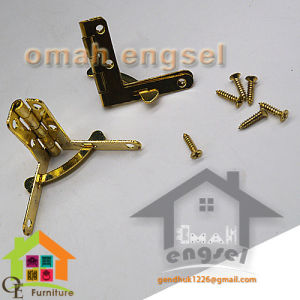 +Skrup Engsel Siku Sudut 90 Derajat T30 x L32 mm A.RH101C Engsel Putar Quadrant Hinge Gold - Omah Engsel