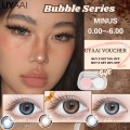 0.00-6.00 Power+Cantik] UYAAI 1 Pair Super Clarity Colored Contact 14.5mm Pure BUBBLE Series for Outing Play Monthly Replacement Lenses. 