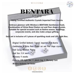 Wirdora Stud Bentara with Certified Authentic Crystals/Butang Baju Melayu/Butang