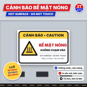 Tem Cảnh Báo Bề Mặt Nóng Không Chạm Vào Hot Surface Decal Dán Lò Nướng Bếp Máy Móc Chống Nước Có Keo