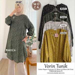 Tunik wanita Vorin/tunik cotton rayon LD 110/Blouse wanita terkini 2024/kemeja kasual wanita jumbo LD 110/Kemeja motif batik wanita