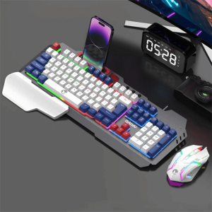 K7SEQ USB Connection RAIKU T16 Keyboard Backlight 104 Keys Gaming Mechanical Keyboard  RGB Lighting Keyboard Mouse Set Game