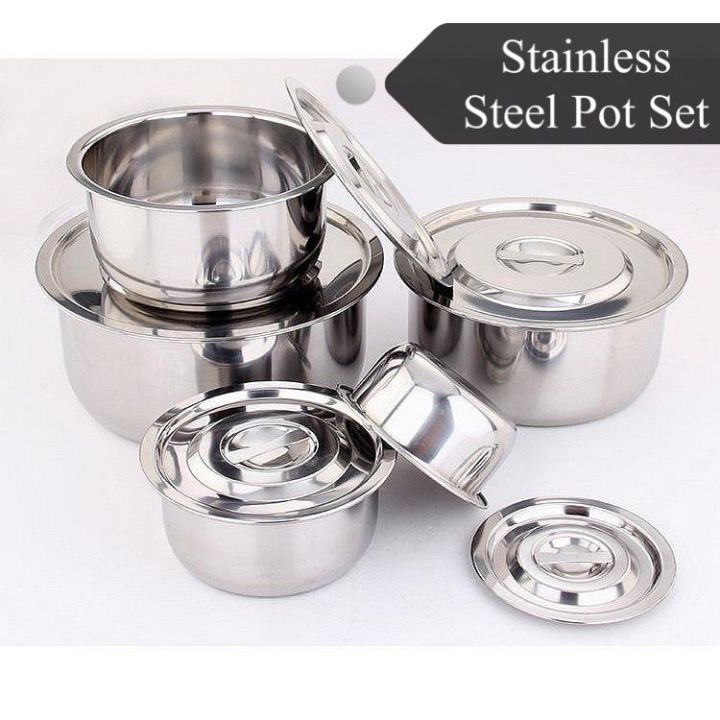 Stainless Steel Pot Set (14cm/18cm/22cm/26cm/30cm)/Kitchen Tool/ Periuk Masak Alat Dapur