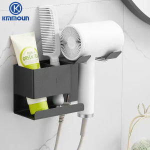 Hair Dryer Rack Households Blow Holder Hairdressing Tool Storage Box Space Aluminum Wall Mounted Storage Shelves Kmmoun