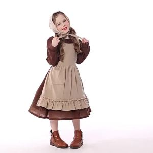 Childrens Day Maid Costume Stage Play Costume: Country Farm Maid Commoner Poorman Outfit