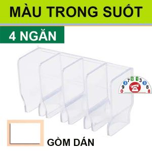 Giá 4 Ngăn Để Kem Đánh Răng Sữa Rửa Mặt Có Miếng Dán Kệ Treo Tường