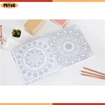 PkYeG Trang 120 cuốn sách tô màu hoa mandalas Hàn Quốc cho trẻ em người lớn vẽ graffiti