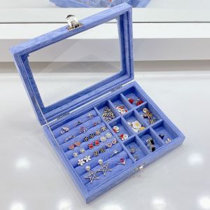 Headpiece storage box multi-layer anti oxidation velvet cloth jewelry hair accessories necklaces earrings studs portable display rack