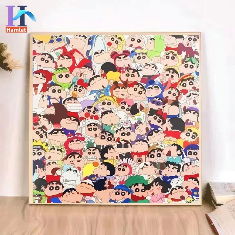 Hamlet【40x40cm】Paint by number/crayon Shin-chan/diy cartoon animation  children's educational hand-painting/acrylic decorative painting/children's  gift | Lazada