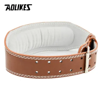 Đai lưng cứng tập gym AOLIKES A-YX048 da bò thật đệm êm ái weightlifting belt