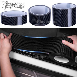 7/5/3cm 3D Nano Carbon Fiber Car Sticker DIY Protector Strip Auto Door Sill Side Anti Scratch Tape Waterproof Protection Film Black