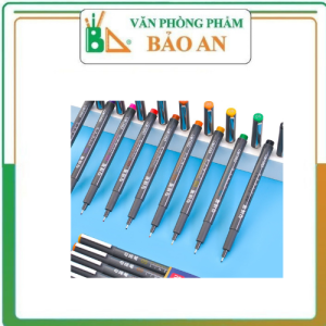 Bộ 9 bút line đi nét nhiều màu ngòi bọc kim loại 0.5mm viết caligraphy typograph thư pháp trang trí sổ tay học sinh S572