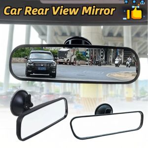 Car Rear View Mirror Universal Suction Cup Adjustable 360° Rotation Wide Angle Auto Accessory