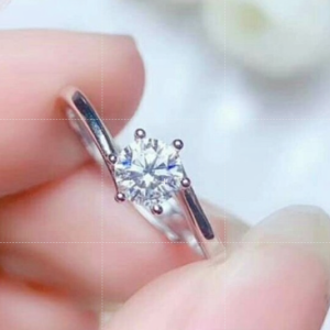 GRA S925 Silver Korea Style Moissanite ADJUSTABLE RING GRA证书 实图拍摄 莫桑钻可调节戒指