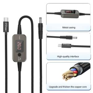 8 Trong 1 USB C Dc5521 Cáp nối Loại C Để 5.5x2.5 Mm Cáp sạc 5V 9V 12V 15V 20V Đầu Ra Cho Nhiều Điện Tử