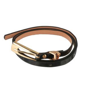 ZOOGGJZ Vintage Adjustable Casual Skinny Thin Belt Ladies Dress Cummerbands Waist Band Faux Leather Waistband