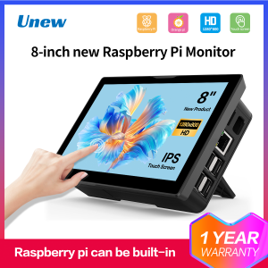 Unew 8 inch Pi Monitor 1280x800P 16:10 Widescreen Ratio HDMI Interface for Raspberry Pi DIY Projects Surveillance Display