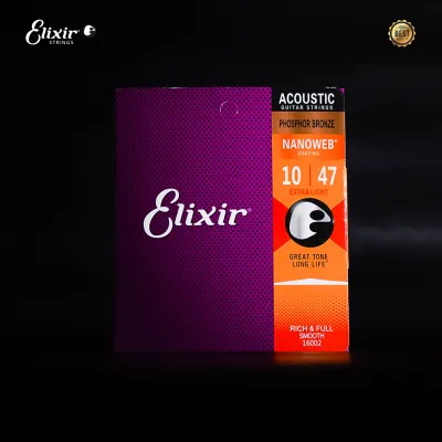 Senar Gitar Akustik Elixir Kualitas Premium / Senar Akustik Elixir Premium / Elixir Guitar Strings Nanoweb Phospor Bronze 10.11.12.13
