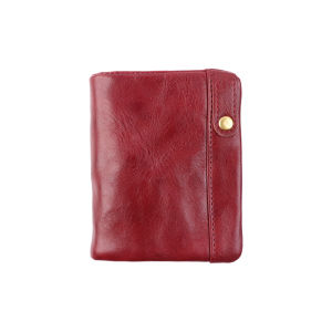 Vintage top-grain vegetable-tanned cowhide classic short wallet for women handmade genuine leather multi-card slot card holder cowhide wallet