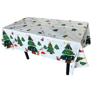 Adale Christmas Themed Reusable Decorative Table Cloth Dust Proof Rectangle Xmas Table Cover Waterproof Kitchen Decoration