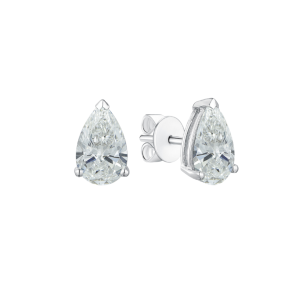 TDG 10K Gold Pear-Shaped Lab-Grown Diamond Stud Earrings