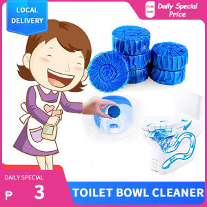 Creative Toilet Bowl Cleaner Automatic Bleach Stain Remover Blue Tab Tablet Flush Deodorizes Toilet Deodorant Pill Block Home Care Supplies