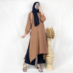 SABEELA - GRISYA CRINKLE TUNIK WANITA MUSLIM ADA BELAHAN