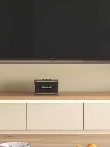 Creamy Solid Wood Tv Console With Led light Tv Cabinet