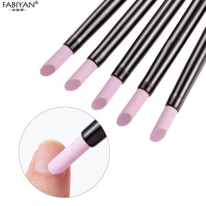 5/10Pcs Nail Art Quartz Scrubs หินน้ำยาขจัดหนังรอบเล็บ Stick ปากกาสีดำ
