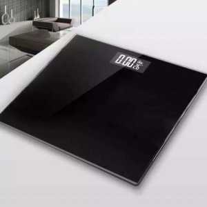 Timbangan Badan Digital Kaca dewasa 180kg Hitam 26x26 cm Desain Elegan