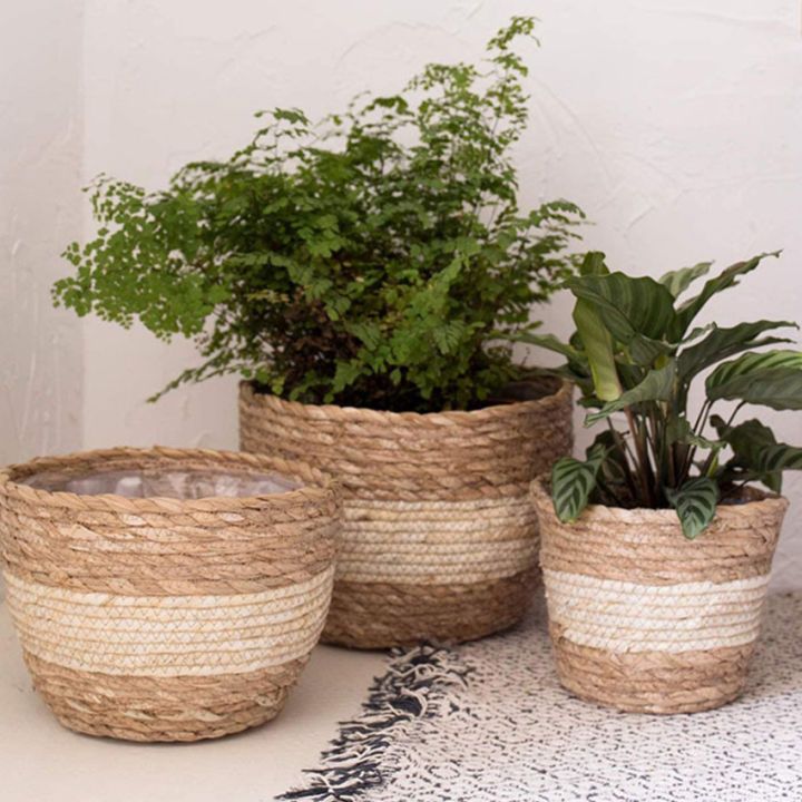 1pc seaweed flower pot basket, indoor and outdoor plant pot storage box ...