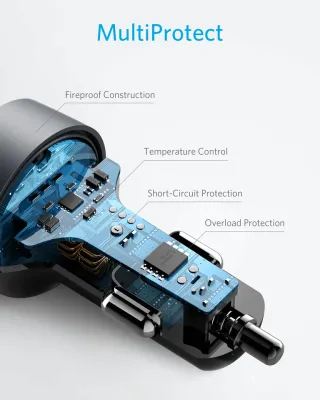 Anker PowerDrive PD+ 2 67W USB C Car Charger Dual-Port High-Speed 35W Car Charger