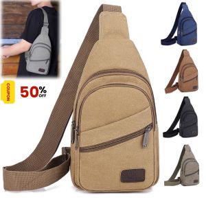 QNQN กระเป๋าบุรุษสบายๆ กระเป๋าหน้าอกผ้าใบใหม่ กระเป๋าไหล่ที่ทันสมัย กระเป๋าบุรุษกีฬากลางแจ้ง กระเป๋าบุรุษแฟชั่น