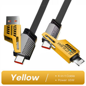GIMIOU 4-in-1 Cable PD 65W Fast Charging USB Type C to Type C Data Cord Lightning 27W Quick Charger for iPhone 16 15 14 Samsung Xiaomi Vivo Android Cellphone